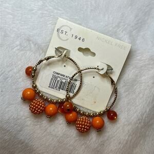 Cato est‎ 1946 Orange and Gold Dangle Earrings